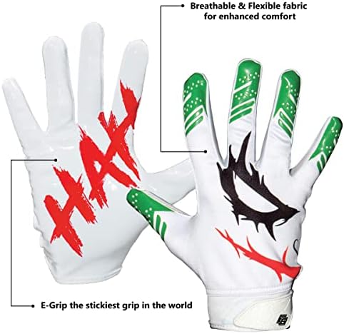 Суштински облечени фудбалски ракавици мажи - млади и возрасни бели фудбалски нараквици - нараквици за приемник за засилување