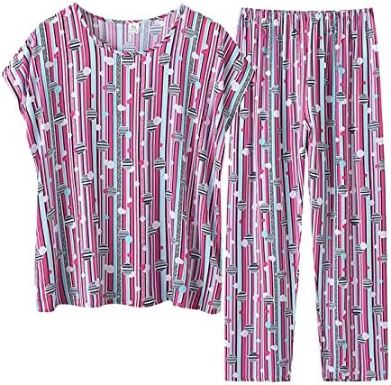 Лето сетови жени 2 парчиња облека плус големина обична лабава лабава постари жени пижами поставува маички со кратки ракави и панталони