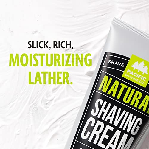 Компанија за бричење на пацифик природен крем за бричење - шеа путер + витамин Е бричење крем за хидрирана чувствителна кожа