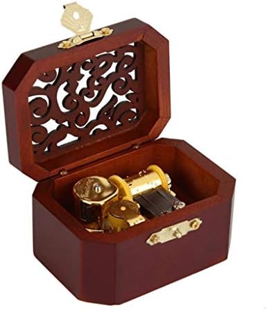 Дрвена класична музичка кутија со Лиуз, октагонални пресврти со рачно обележани и се претвора во исклучителна гроздобер музичка кутија подарок