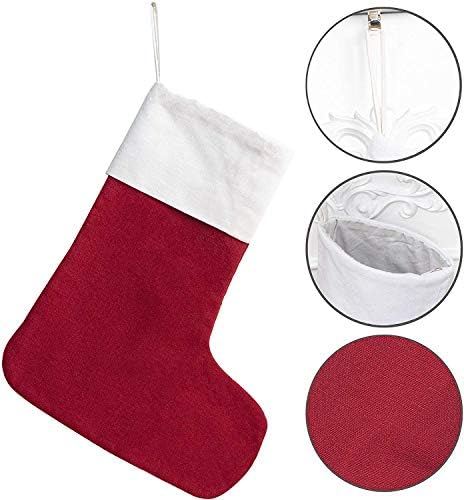 GEX Божиќни чорапи за семејство 7 пакуваат рустикален бивол црвен карирана фарма куќа селска класична лента 19 “големи украси за камин Божиќно