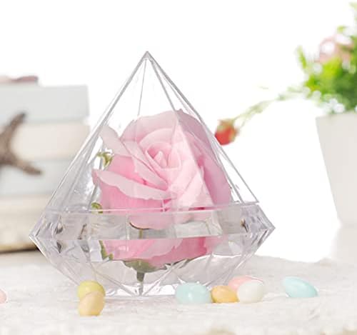 Doitool 12 парчиња бонбони за бонбони дијамантски бонбони кутии пластични свадбени кутии со дијамантски чисти тегли празна полнење козметичка