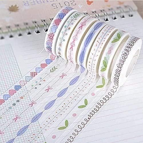 ZJFF 4PCS DIY WASHI лента маскирање хартиена лента уметност и занаетчиска лента хартија лента боја декоративна лента налепница солза