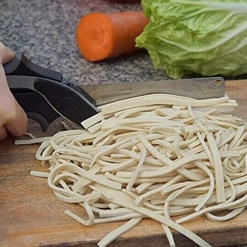 Ножици во кујната, кујнски ножици не'рѓосувачки челик 2 во 1 табла за сечење табла паметен овошен зеленчук секач за живина од живина