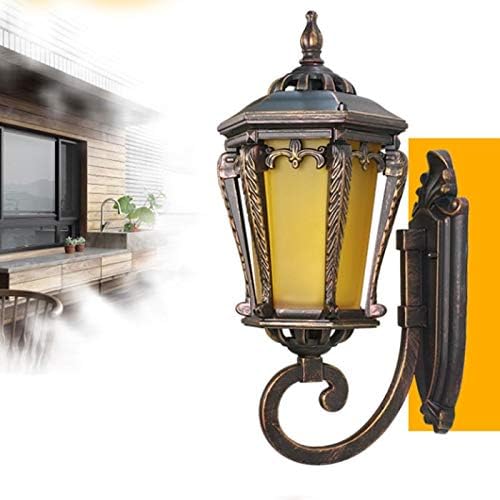 Ylyajy на отворено водоотпорен и отпорен на 'рѓа во европски стил wallиден ламба двор балкон порта вила ламба LED ретро едноставен стил