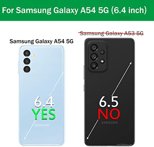 Dzxouui за Samsung A54 5G кутија со заштитник на стаклен екран, женски девојки симпатична чиста сјај што тече засилени агли на меки TPU телефонски куќишта за Samsung Galaxy A54 5G, Teal/Purpl