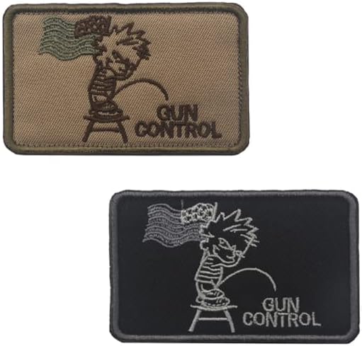 2 парчиња контрола на пиштол за контрола на пиштол за закрпи за закрпи на кука и јамка Тактичка воена значка