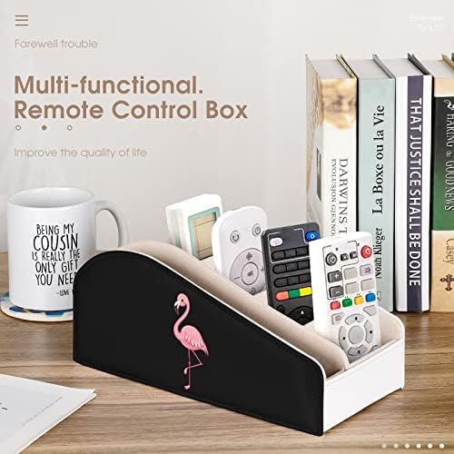 Слатката убава розова Фламинго држач за далечински управувач PU кожен организатор за складирање кутија за домашна десктоп
