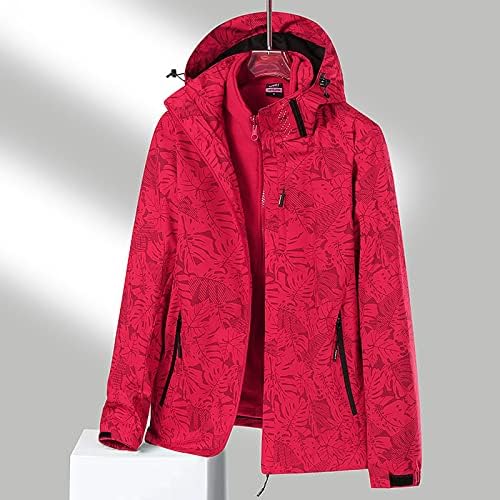 Ватирана јакна палто за надворешна облека женска јакна на отворено ветровито за дишење на флорото печатено руно топло руно ветерно топло