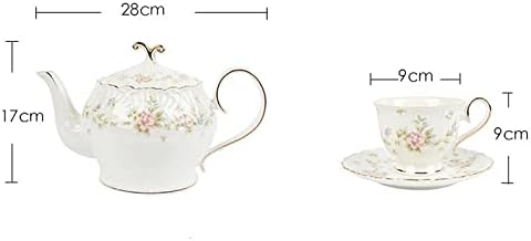 Купот Genigw Постави европска попладневна чаша чај од роза коска чајник десерт чинија чаша чаша сет