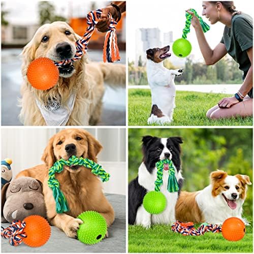 Играчки за топка за кучиња на јаже - Трајно интерактивно куче за играчки за големи средни кучиња здодевноста и стимулирање на влечење