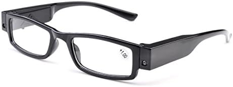 Унисекс +2.5 Компактни Очила За Читање СО Предводена Светлина Презбиопија Осветлени Очила За Заштита ОД Ув Зраци