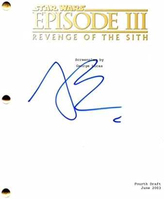 Elоел Едгертон потпиша автограм „Војна на Starвездите“ Одмаздата на Сит целосен филмско сценарио - Светла, црвена врабец, црна маса,