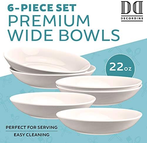 6 чинии за тестенини од порцелани - садови за садови за салата, десерти, супа - 22 унца јајце -лушпа бела стабилна, микробранова и сет за вечера за машини за миење садов?