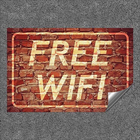 CGSignLab | Бесплатно WiFi-Ghost ared brick Тешка индустриска само-лепенка алуминиумска wallидна декларација | 48 x32