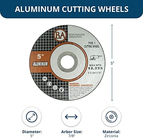 Абразиви на репер 5 тркало за сечење на алуминиум од типот 1 0,045 дебело 7/8 арбор, метално тркало за мелење, агол мелење на тркалото за сечење