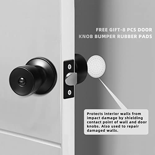 Танзфрош 8 Спакувајте Ги Копчињата За Приватност На Вратите Мат Црна Внатрешна Брава На Вратата Без Клуч Тркалезна Брава За Спална Соба, Бања,