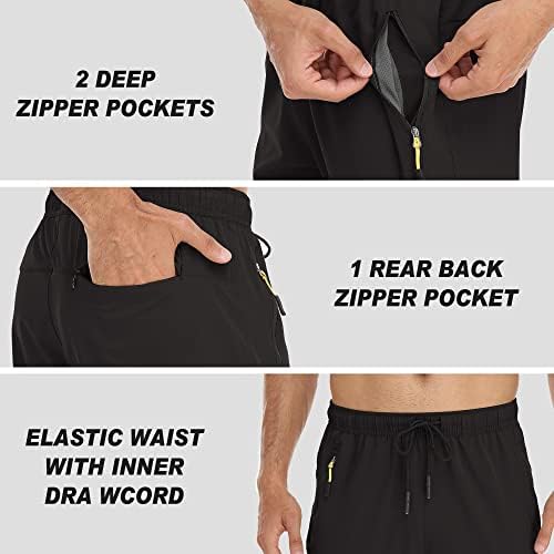 Раповско машко вежбање атлетски панталони за пешачење за голф со џебови со патенти Еластична половината, лесна панталони за мажи за мажи