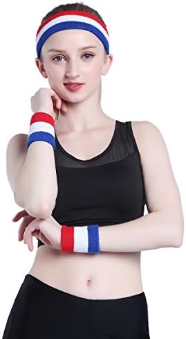 Onupgo Sweatband Сет Спортски Лента За Глава Нараквица Постави Sweatband Тери Крпа Нараквица Рачен Зглоб Ленти За Глава Што Ја Отстрануваат