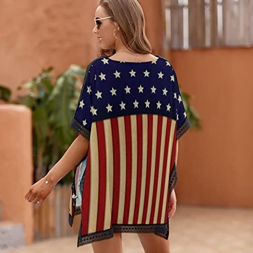 Бајкутуан Американска Слава Знаме Женска Облека За Плажа Бикини Костим За Капење Плажа Пливање Прикривање Фустан Печатење