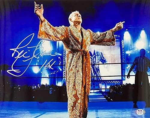 Рик Флер потпиша автограмирана 11x14 Photo PSA/DNA автентична WWE WCW 7A Сребрена - Фотографии за борење со автограми