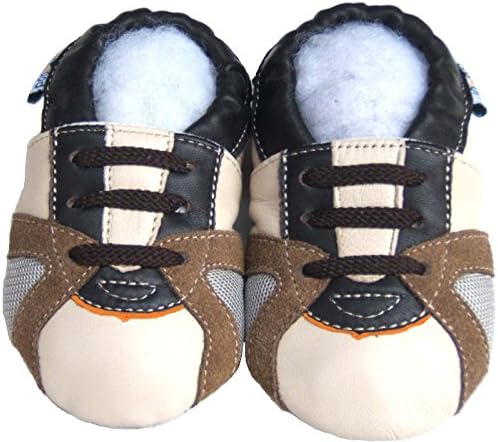 Кожа бебе меки единствени чевли момче девојче новороденче деца деца дете дете за прва прошетка тренер за подароци беж