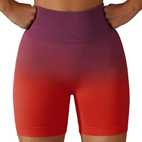 Женски високи половини спандекс јога шорцеви за велосипедски жени кои трчаат танц одбојка кратки панталони хеланки