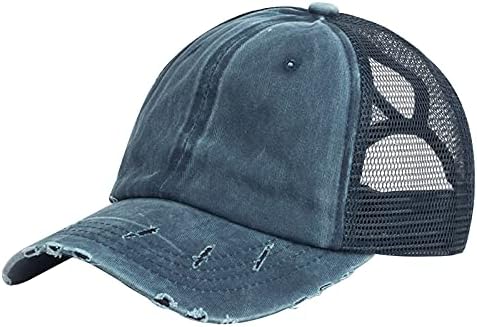 DFHYAR капаче за дишење со конска опашка прилагодлива бејзбол мрежа од коњчиња Отворање унисекс бејзбол капачиња чадор се залага за