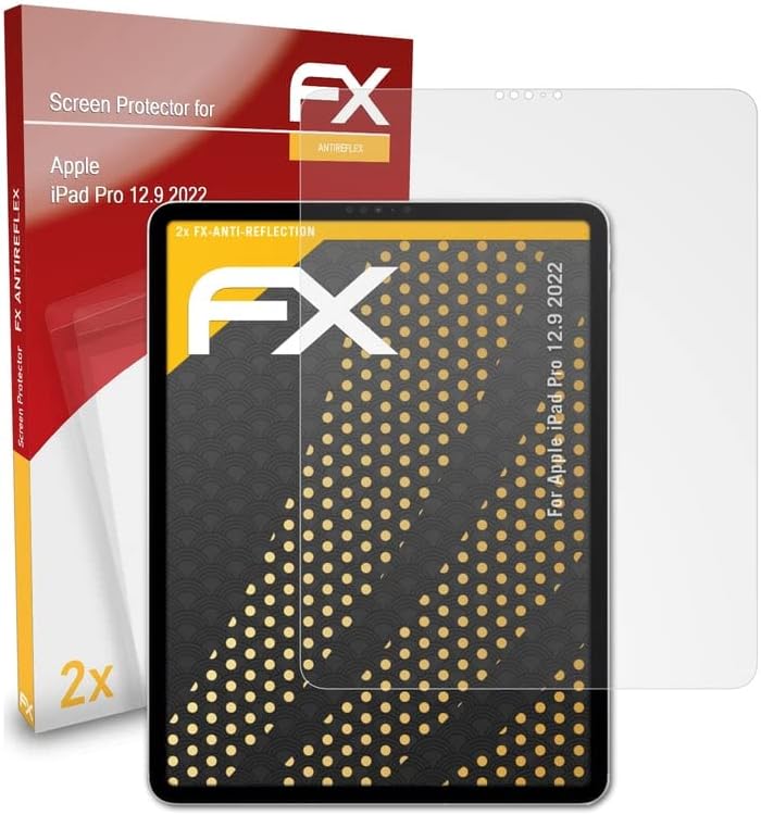 Заштитник на екранот Atfolix компатибилен со Apple iPad Pro 12.9 2022 Филм за заштита на екран, анти-рефлективен и шок-апсорбирачки FX FX FAST