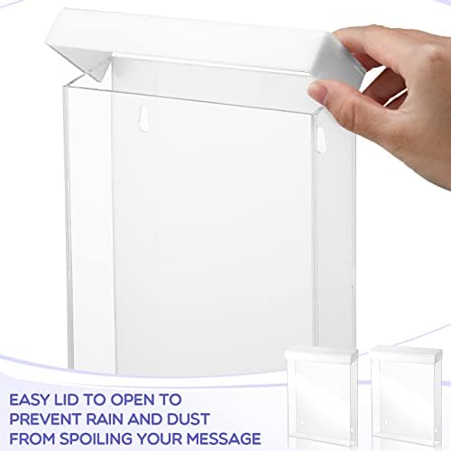 2 парчиња држач за брошура на отворено 8,5 x 11 со капакот на акрилик wallид за монтирање флаер кутија со само -затворање бел