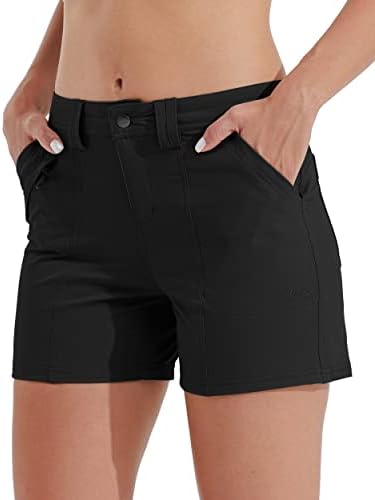 Вилит женски голф -пешачки шорцеви Брзи суви атлетски обични летни шорцеви со џебови отпорни на вода 4,5 “