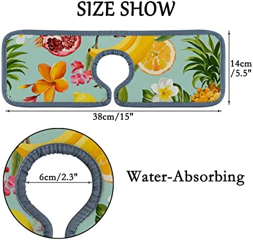 Вантасо 3 ПАРЧИЊА Тапа Абсорбента Мат, Калинка Лимон Палма Лисја Мијалник Мијалник Поздравниот Штитник Капе Фаќач, Кујна Бања Countertop Мијалник Микрофибер Сушење Душ?