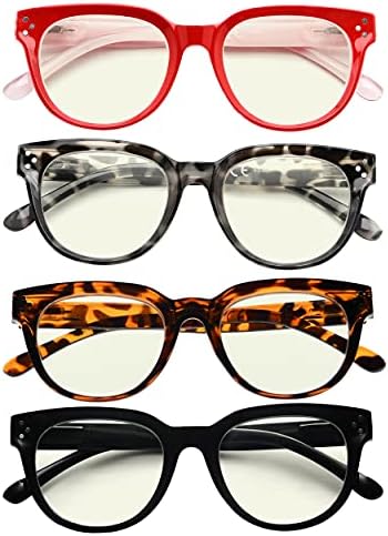 CessBlu 4 Пакет Сина Светлина Блокирање Очила За Читање За Жени Компјутерски Читач Очила