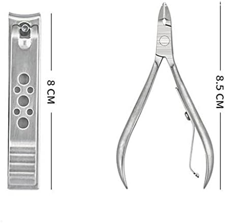 Ножици ЗА Нокти Tjlss Поставете Нерѓосувачки Челик 12 Парчиња Алатки За Сечење Нокти Нож За Педикир Мртви Клешти За Кожа комплет