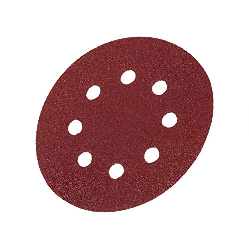 Дискови за пескарење дискови, 10 парчиња 125мм тркалезна форма црвена пескава дискови 8 дупки 60# -1000# хартија за песок