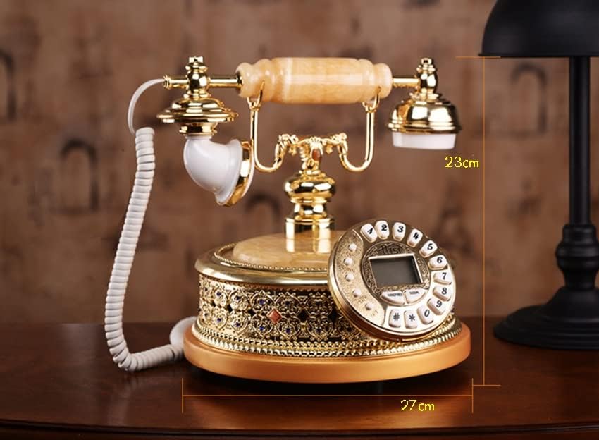 Телефонски телефон за антички фиксни телефони MJWDP со Rhinestones, ID на повик DTMF/FSK, 16 мелодии, прилагодлива осветленост на LCD