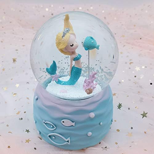 Музичка кутија сирена кристална топка музичка кутија со обоени светла Денот на вineубените подароци сирена лебдечка снежна музика кутија