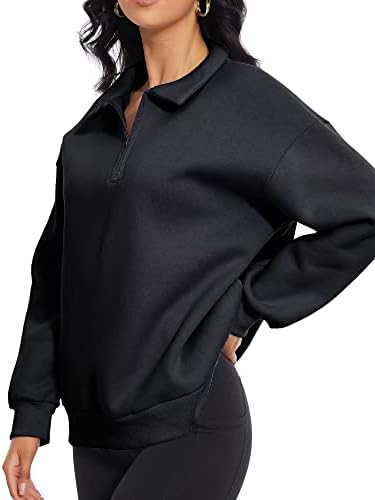 Женска преголема маичка половина поштенски пуловер долг ракав четвртина поштенски трендовски облеки на качулка паѓаат y2k врвови облека тинејџери