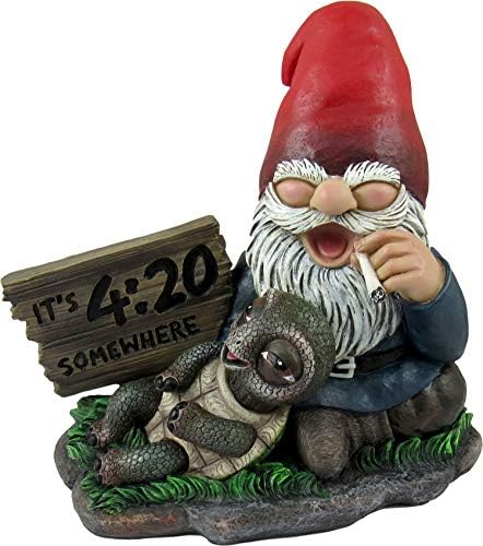 World of Wonders - Gnaughty Gnomes Series Колекционерски затворен отворен гном на статуа Дома декор Гарден Акцент на внатрешен двор, 6 -инчен…