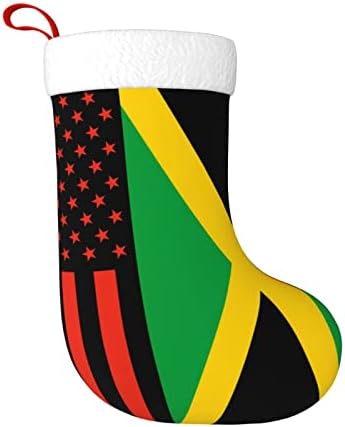 Cutedwarf Us Јамајка знаме Кристама чорапи Божиќни украси на дрво Божиќни чорапи за Божиќни празнични забави подароци 18-инчи