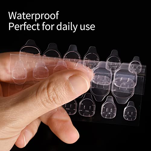 Doubld Side Jelly лепак налепници за нокти за печатот на ноктите 240 компјутери 10 листови Супер лепливи лепила за лажни нокти,
