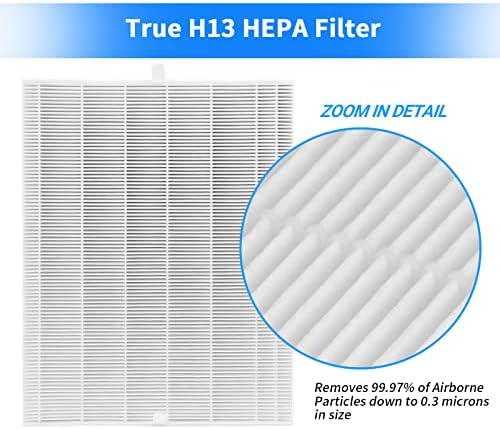 Gokbny 116130 Вистински филтер за замена на HEPA H компатибилен со Winix 5500-2 прочистувач и модели AM80, 4-сет вклучуваат 4 × True HEPA филтри + 4 × активирани филтри за јаглерод