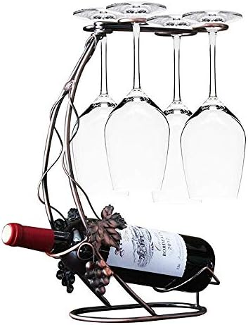 Y-lkun Вино решетката за вина грозје Дизајн на бакарна боја, решетката за вино, метална слободна таблета за складирање на таблети, држач за чаши