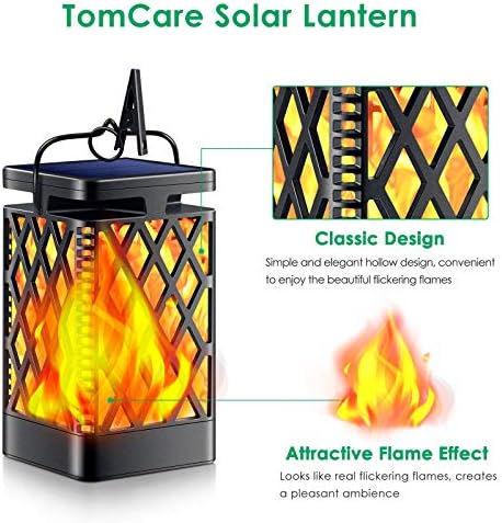 TomCare соларни светла на отворено треперење на пламенот Декоративно осветлување на отворено за градина двор