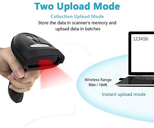 Netum NT-1698W безжичен скенер за баркод со штанд, 2 во 1 2.4G безжичен и USB жичен 1D ласерски баркод читач рачен бар-код читач безжичен скенер