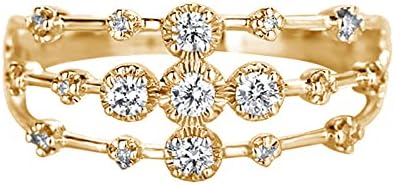 2023 година, Diamенски дијамант Отворен прстен прстен за венчавки за венчавки со тенки прстени за жени за жени