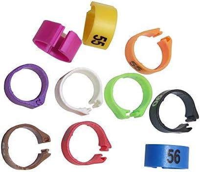 ЗБОРО 100 ПЦС 12мм 14мм Птица пластични клипови прстени во боја на гулаб бр.1-100 за 10 бои-70119