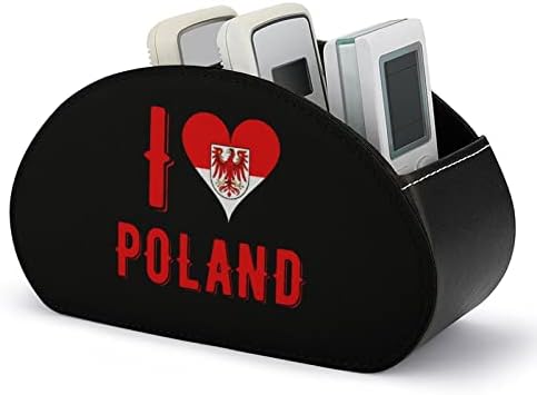 Јас многу ги сакам држачите за далечински управувач на Полска ТВ Мода за складирање на кожа, организатор на десктоп со 5 оддели