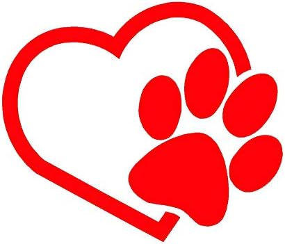 Куче шепа срце v1 кученце Loveубов винил декларација од WleaterDad® - Големина: 4 , Боја: црвена - прозорци, wallsидови, браници,