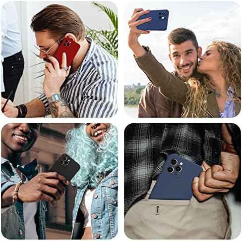 ДНТМЗИН За Iphone 12 Pro Случај 6.1-Инчен, Течен Силиконски Гел Гумен Телефон Случај, [Заштита На Камерата] Цело Тело Тенок Мек Микрофибер Поставата Капка Заштитен Случај-Ц